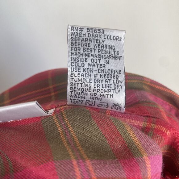 Vintage Nappa Valley Flannel Shirt Women L Red Plaid Embroidered Floral Boho - Picture 9 of 9